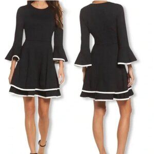 Eliza J Fit and Flare Bell Sleeve Dress